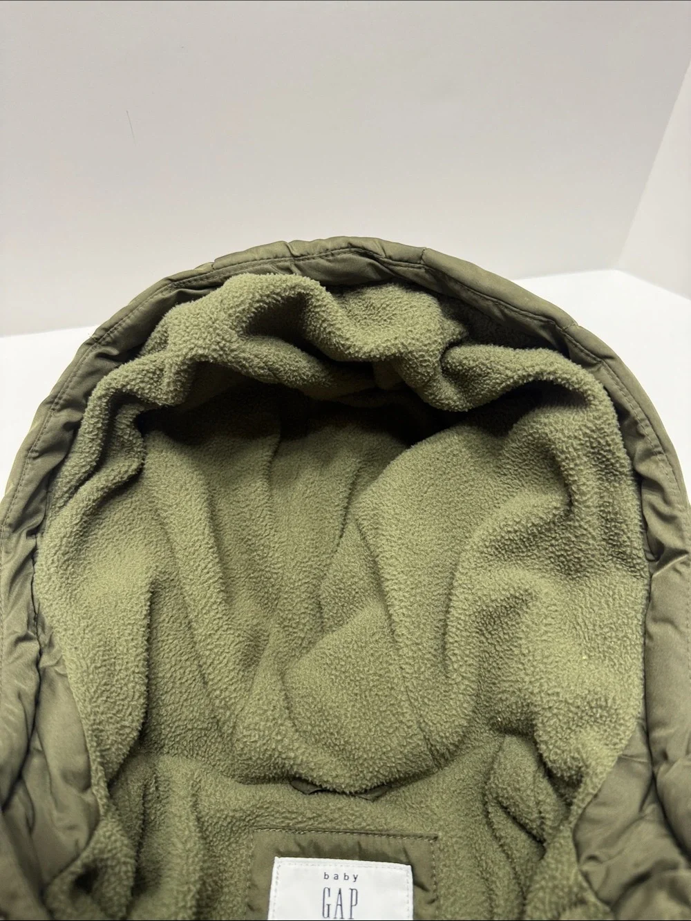 GAP Kids Hooded Colorblock Puffer Jacket - Olive, Tan, Navy